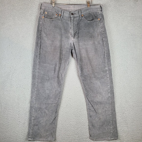 Levis 514 Corduroy Pants Straight Leg Gray White Tab Mens Size 36x32 - Picture 1 of 10